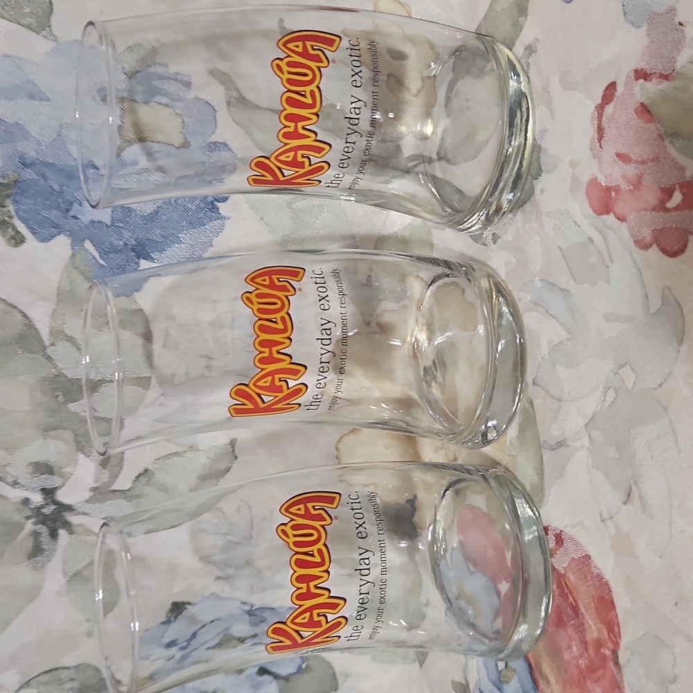 LIBBEY 3 (trio) Kahlúa "The Everyday Exotic" Curved Cocktail Glasses - 12 fl oz